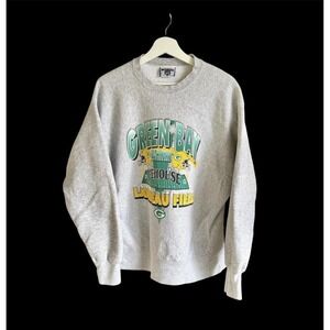 Vintage Green Bay Packers Sweatshirt Mens XL Grey Cotton Reverse Weave Lee USA